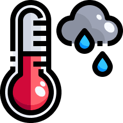 Diferencia del icono de la aplicación meteorológica entre la humedad relativa y la relación de humedad.