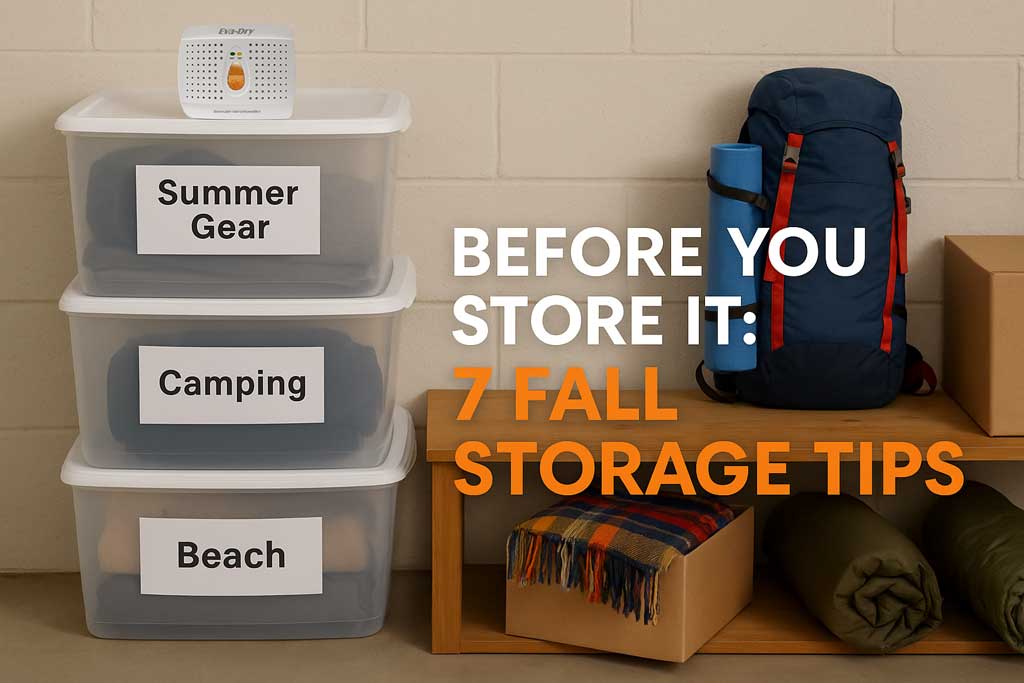 As the air cools and the seasons shift, it’s time to pack away summer gear — but don’t let hidden humidity tag along. Whether it’s camping supplies, patio cushions, or beach accessories, trapped moisture can cause unpleasant odors and damage over winter. Follow these seven simple storage tips to keep everything dry, fresh, and ready for next spring — with a little help from Eva-Dry’s moisture-control solutions.